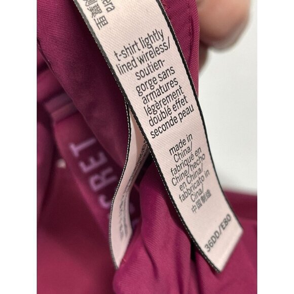 NWT Victoria Secret T Shirt Lightly Lined Wireless Bra Maroon Red Size 36DD - Picture 7 of 8